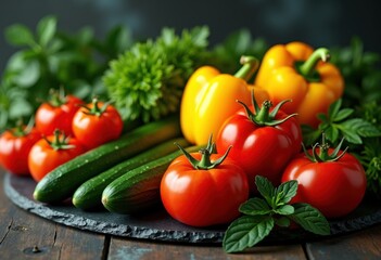vibrant vegetable arrangement dark slate surface colorful organic fresh produce art display, rainbow, lgbtq, lgbt, pride, love, equality, vegetables, bright