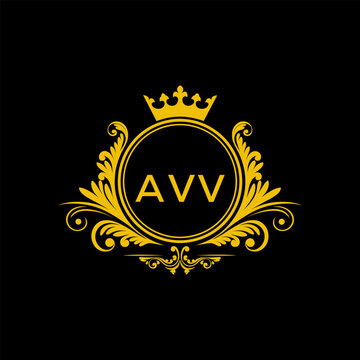 Initial AVV Letter Linked Logo for business and company identity. Modern AVV Letter Logo Vector Template with modern trendy golden logo.
