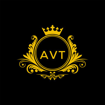 Initial AVT Letter Linked Logo for business and company identity. Modern AVT Letter Logo Vector Template with modern trendy golden logo.

