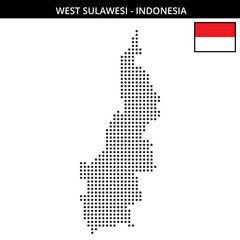 Fototapeta premium Medium dots map of west-sulawesi in Indonesia