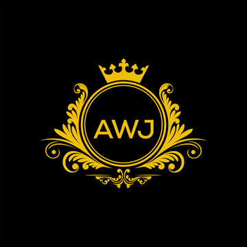 Initial AWJ Letter Linked Logo for business and company identity. Modern AWJ Letter Logo Vector Template with modern trendy golden logo.
