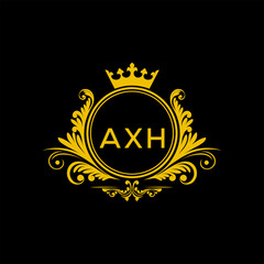 Initial AXH Letter Linked Logo for business and company identity. Modern AXH Letter Logo Vector Template with modern trendy golden logo.
