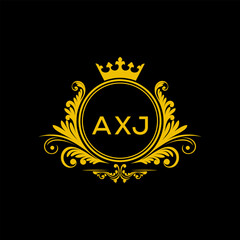 Initial AXJ Letter Linked Logo for business and company identity. Modern AXJ Letter Logo Vector Template with modern trendy golden logo.
