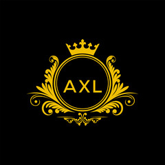 Initial AXL Letter Linked Logo for business and company identity. Modern AXL Letter Logo Vector Template with modern trendy golden logo.
