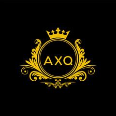 Initial AXQ Letter Linked Logo for business and company identity. Modern AXQ Letter Logo Vector Template with modern trendy golden logo.
