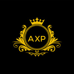 Initial AXP Letter Linked Logo for business and company identity. Modern AXP Letter Logo Vector Template with modern trendy golden logo.
