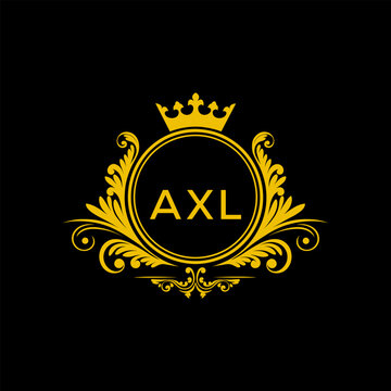 Initial AXL Letter Linked Logo for business and company identity. Modern AXL Letter Logo Vector Template with modern trendy golden logo.
