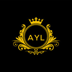 Initial AYL Letter Linked Logo for business and company identity. Modern AYL Letter Logo Vector Template with modern trendy golden logo.
