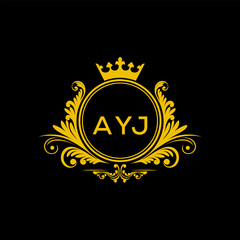 Initial AYJ Letter Linked Logo for business and company identity. Modern AYJ Letter Logo Vector Template with modern trendy golden logo.
