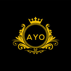 Initial AYO Letter Linked Logo for business and company identity. Modern AYO Letter Logo Vector Template with modern trendy golden logo.
