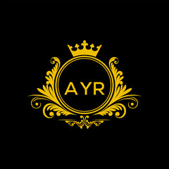 Initial AYR Letter Linked Logo for business and company identity. Modern AYR Letter Logo Vector Template with modern trendy golden logo.
