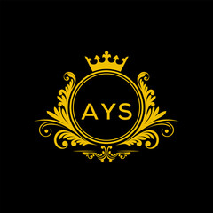 Initial AYS Letter Linked Logo for business and company identity. Modern AYS Letter Logo Vector Template with modern trendy golden logo.
