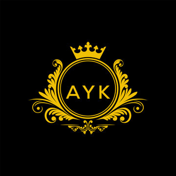 Initial AYK Letter Linked Logo for business and company identity. Modern AYK Letter Logo Vector Template with modern trendy golden logo.

