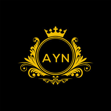 Initial AYN Letter Linked Logo for business and company identity. Modern AYN Letter Logo Vector Template with modern trendy golden logo.
