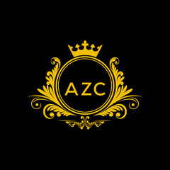 Initial AZC Letter Linked Logo for business and company identity. Modern AZC Letter Logo Vector Template with modern trendy golden logo.

