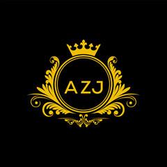 Initial AZJ Letter Linked Logo for business and company identity. Modern AZJ Letter Logo Vector Template with modern trendy golden logo.
