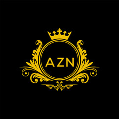 Initial AZN Letter Linked Logo for business and company identity. Modern AZN Letter Logo Vector Template with modern trendy golden logo.
