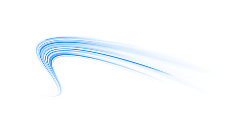 PNG blur effect and laser beam with glowing blue line streak on night background PNG, as each curve creates a long speed line and the final flash reveals the last line.
