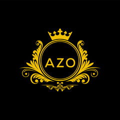 Initial AZO Letter Linked Logo for business and company identity. Modern AZO Letter Logo Vector Template with modern trendy golden logo.

