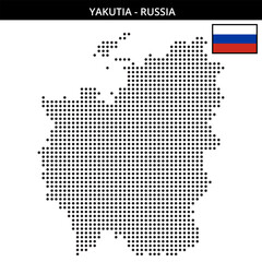 Obraz premium Medium dots map of Yakutia in Russia