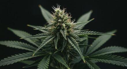 Close-up of a healthy cannabis flower bud.