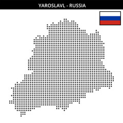 Medium dots map of Yaroslavl in Russia