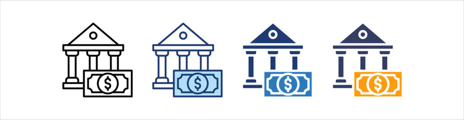 Banking Icon Set Multiple Style Collection