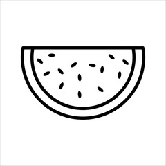 Watermelon Icon Symbol isolated white background. vector illustration. color editable.