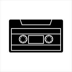 Audio cassette tape Icon Symbol isolated white background. vector illustration. color editable.