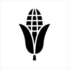 Corn Icon Symbol isolated white background. vector illustration. color editable.