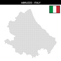 Fototapeta premium Small dots map of abruzzo in Italy