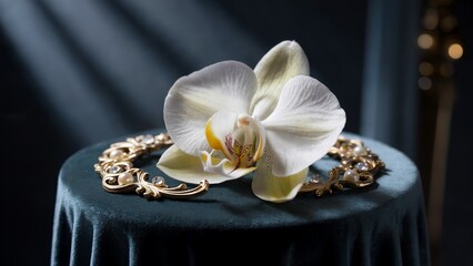 Luxury Orchid,Golden, Glowing, Vintagee,welry, Styling, Photography