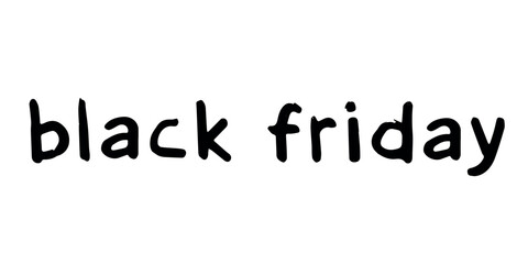Black friday lettering Handwritten word Modern brush calligraphy Template for marketing ad, print, web, banner, poster, flyer Ink illustration