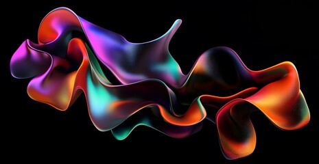 Obraz premium Shiny silver liquid texture, abstract fluid waves, 3D render, white background, 