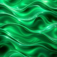 Fototapeta premium 진한 초록의 3d 물결 3D waves of deep green