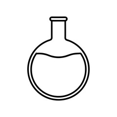Round Bottom Flask Vector Icon for Science Apps