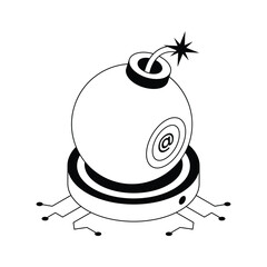 An amazing isometric icon of identifying email threat