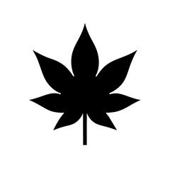Symmetrical Japanese Maple Leaf Silhouette in Vector