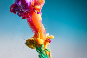 colored liquid while mixing