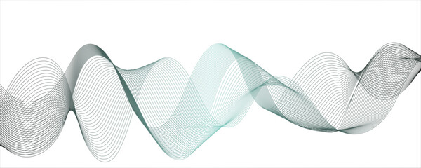 Abstract grey,green, smooth element swoosh speed wave modern stream background. Frequency sound wave lines and technology background, Design for brochure,Wallpaper, Business banner, poster.