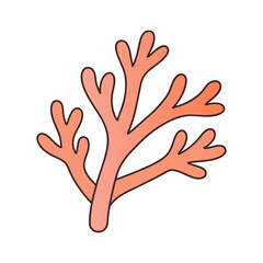 Obraz premium Cartoon coral reef branch illustration