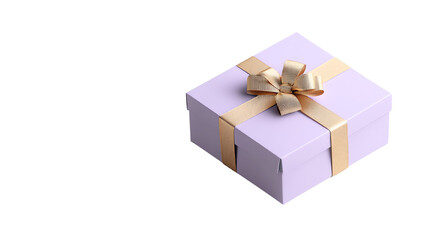 Obraz premium Elegant purple gift box with a golden ribbon, perfect for special occasions and celebrations.