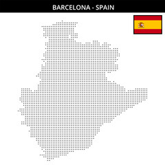 Small dots map of barcelona in Spain