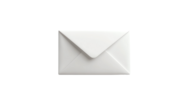 White envelope on a white isolated background, ideal for personal or business correspondence. - Powered by Adobe
