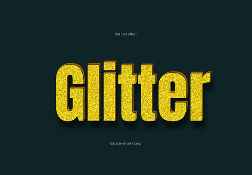 Glitter Gold Typography Text Effect Mockup