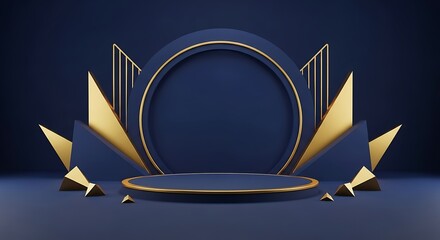 Blue and Gold Abstract Stage Design