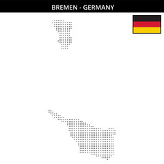 Small dots map of bremen in Germany