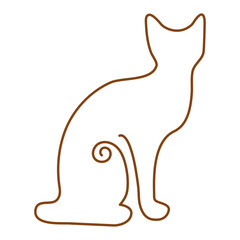 Monoline Line Art Cat