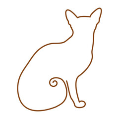 Monoline Line Art Cat