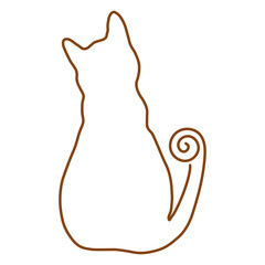 Monoline Line Art Cat